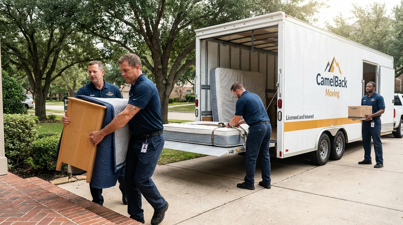 Crew loading residential truck for cross-state move from Cochran, GA